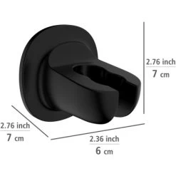 Wenko Duschkopfhalter Libertà Schwarz Befestigen Ohne Bohren -Bad Verkauf 903762 1068 04