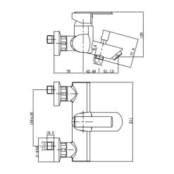 AquaSu Einhebelmischer-Wannenarmatur Fonte Chrom -Bad Verkauf 909063 3711 2