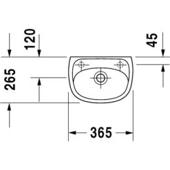 Duravit Handwaschbecken Duraplus Compact 36,5 Cm Mit Hahnloch Li./re. -Bad Verkauf 946923 4123 079735D