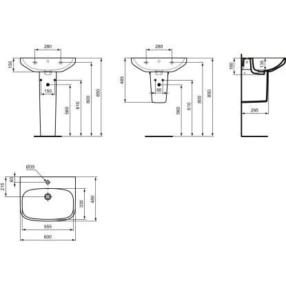 Ideal Standard Waschtisch I.life A 60x48 Cm 1 Hahnloch Mit Überlauf Weiß 12 Ideal Standard Waschtisch I.life A 60x48 Cm 1 Hahnloch Mit Überlauf Weiß – Bild 12