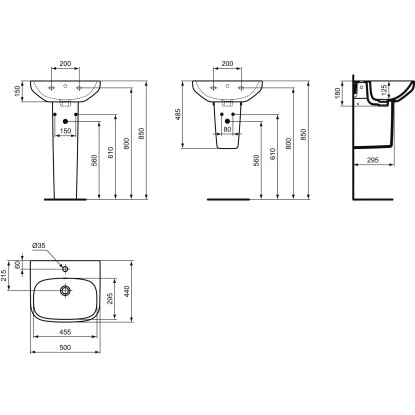Ideal Standard Waschtisch I.life A 50x44 Cm 1 Hahnloch Mit Überlauf Weiß 7 Ideal Standard Waschtisch I.life A 50x44 Cm 1 Hahnloch Mit Überlauf Weiß – Bild 7