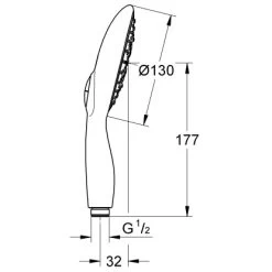 Grohe QuickFix Handbrause Vitalio Rain 130 Chrom 4+ Strahlarten -Bad Verkauf ain handbrause mazeichnung