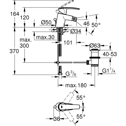 Grohe Einhand-Bidetarmatur Start 2 Grohe Einhand-Bidetarmatur Start – Bild 2