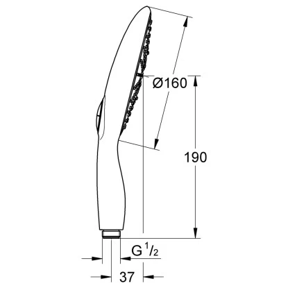 Grohe Power&Soul 160 Handbrause 4+ Strahlarten M. Wasserspar-Fkt. 2 Grohe Power&Soul 160 Handbrause 4+ Strahlarten M. Wasserspar-Fkt. – Bild 2