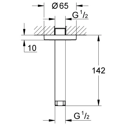 Grohe Deckenauslass Rainshower 142 Mm 2 Grohe Deckenauslass Rainshower 142 Mm – Bild 2