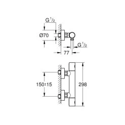 Grohe QuickFix Precision Get Thermostat-Brausebatterie DN 15 -Bad Verkauf mostatBrausebatterieDN15 2