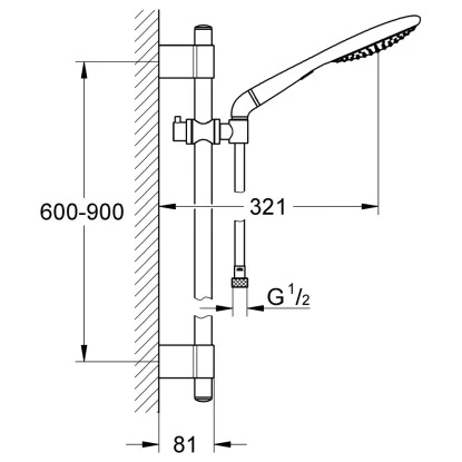 Grohe Brausestangen-Set Rainshower Solo 150 Mit 2 Strahlarten 2 Grohe Brausestangen-Set Rainshower Solo 150 Mit 2 Strahlarten – Bild 2