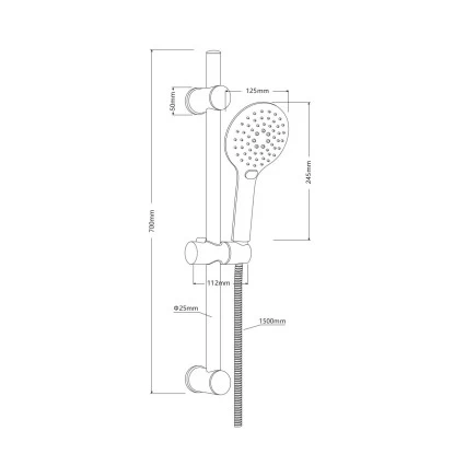 Schütte Stangenbrause-Set Raven 70 Cm Schwarz Matt 7 Schütte Stangenbrause-Set Raven 70 Cm Schwarz Matt – Bild 7
